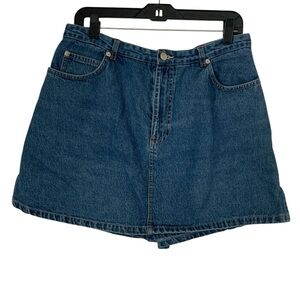 VTG Dress Barn Sz 12 Cotton Y2K Denim Mini Short Skort Skater Grunge Indie